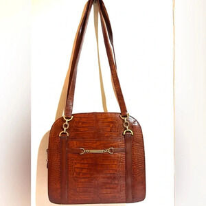 Paco Rabonne brown vintage leather handbag